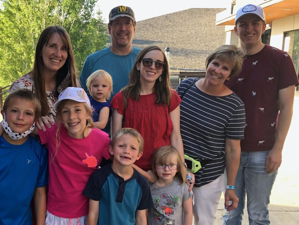 The Hope of Elephants author Amanda Rawson Hill with her sister Darci and their families.