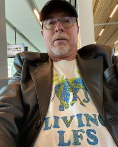 Lon Humpert, representing Living LFS in his LFS Awareness Day shirt, on his way to Rare Disease Week on Capitol Hill 2023